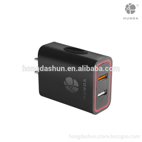 HUNDA 2-Port USB Travel Wall Charger with Quick Charge 2.0